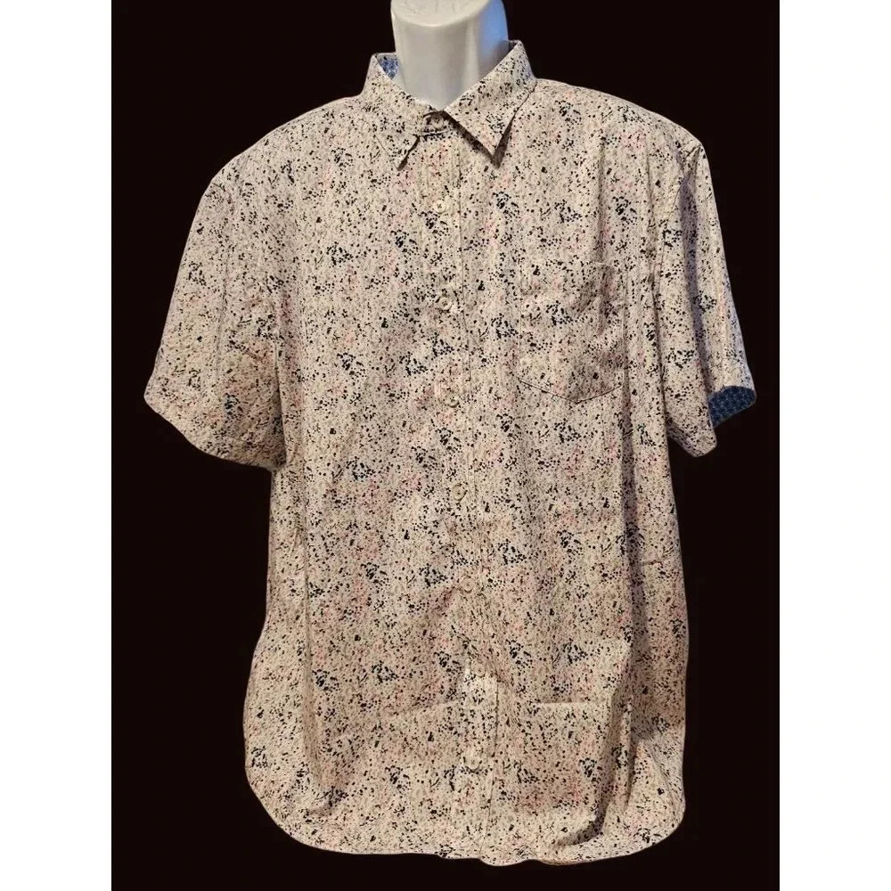 Nick Graham Everywhere Short Seeve Shirt Stretch Modern Fit Mens 2XL Button Up